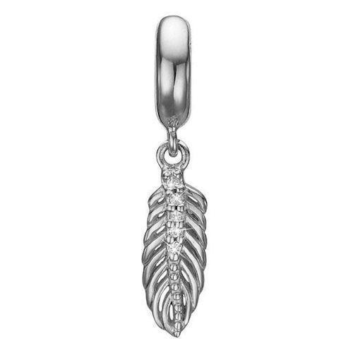 Image of Topaz Feather 925 sterling sølv Collect sølvarmbånds charm smykke fra Christina Collect